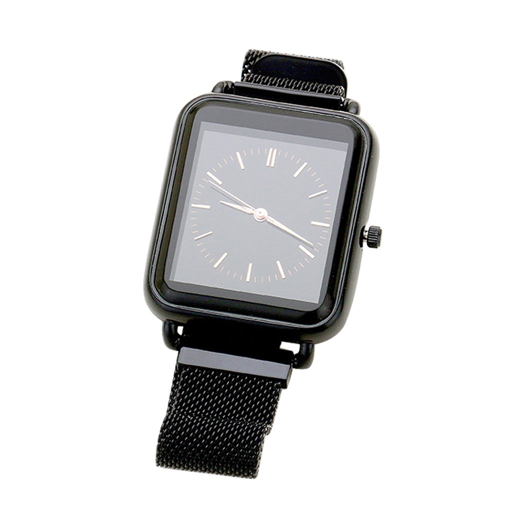 Rosemarie & JubaleeMen's Square Face with Magnetic Metal Mesh Band Fashion Wrist Watch Unisex Style