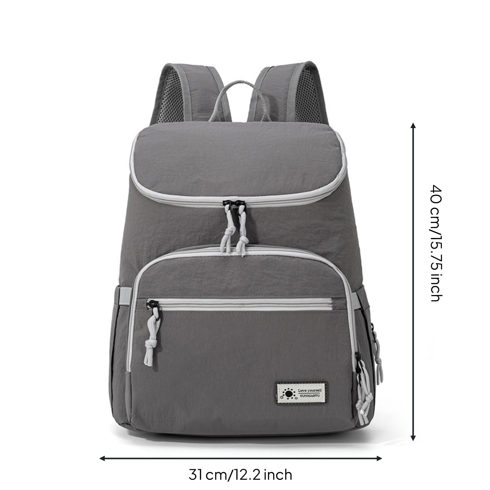 Gralara Zaino Fasciatoio Imbottito Borsa Fasciatoio Facile da Pulire Borsa con Tasche Laterali per Mamme, Array, Grigio Scuro