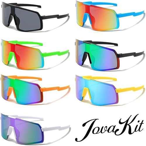 Miniatura 6 de JOVAKIT Gafas de sol de béisbol para niños y niñas de 3 a 13 años, lentes de sol de béisbol juvenil, UV400, pantallas deportivas de ciclismo