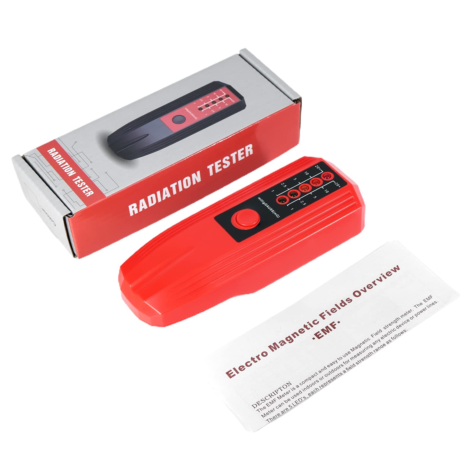 Outdoor Home Office Counter Electromagnetic Radiation Detector Dosimeter-Monitor Portable EMF Meter Gammas Tester Nuclear Radiation Detector Counter Gamma-for Home Dosimeters Card Battery Emf
