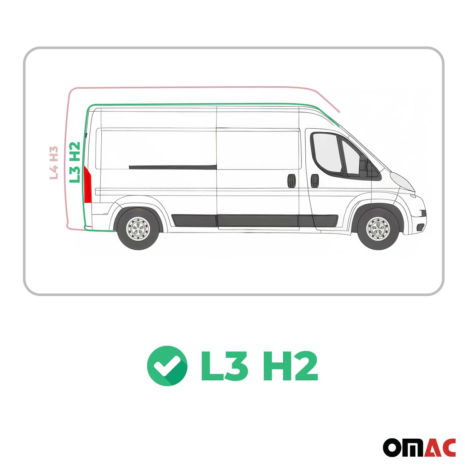 OMAC Dachreling für FIAT Ducato III 2006-2026 L3 H2 2X Alu Schwarz