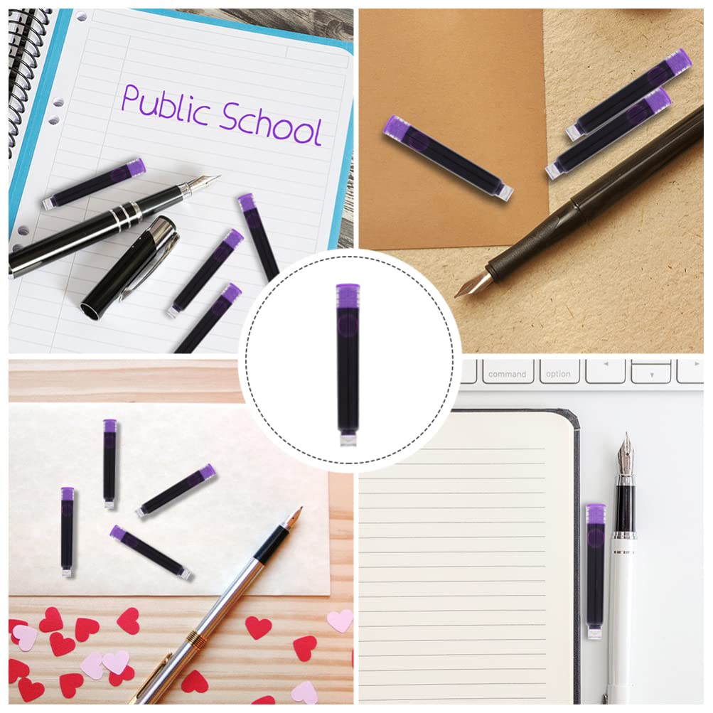 Cartucce Pen Ink 150pezzi Plastico Porpora per Scuola | Cancellabili, Leggere e Compatte, Festa Scuola Decor, Ricariche di Inchiostro per Scuola