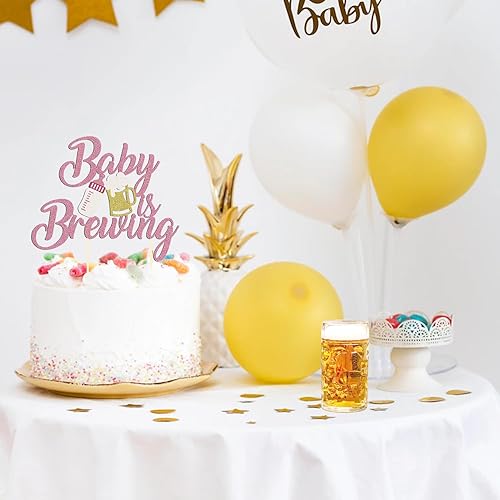 Miniatura 5 de 1 paquete de decoración de pastel con purpurina para decoración de baby shower temática de cerveza, decoración de revelación de género de bebé (bebé