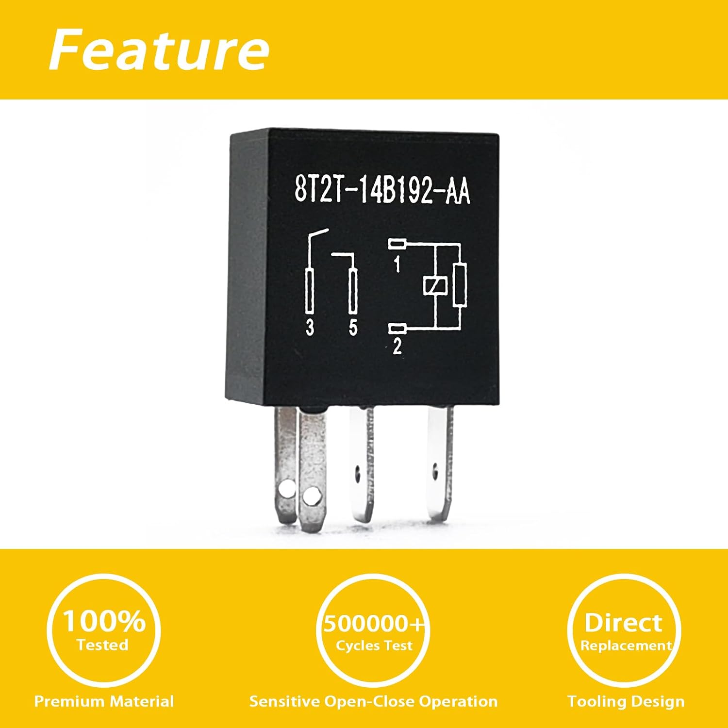 8T2T14B192Aa 8T2T-14B192-Aa 8 Pcs 4 Pin Multi Purpose Relay Compatible with Ford F150 F250 F-350 F-450 F-550 F150 F250 F350 F450 F550 Super Duty Fusion Expedition