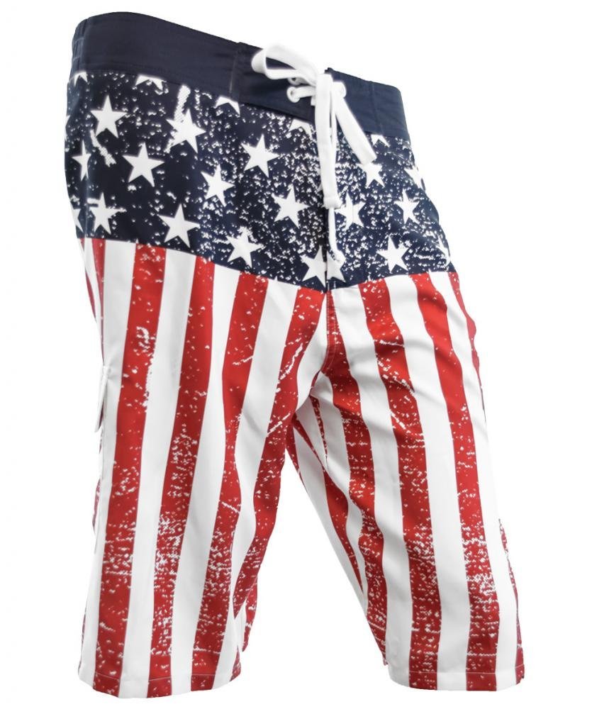 calhoun Men's USA Flag Distressed Boardshorts (Small)-picture-26
