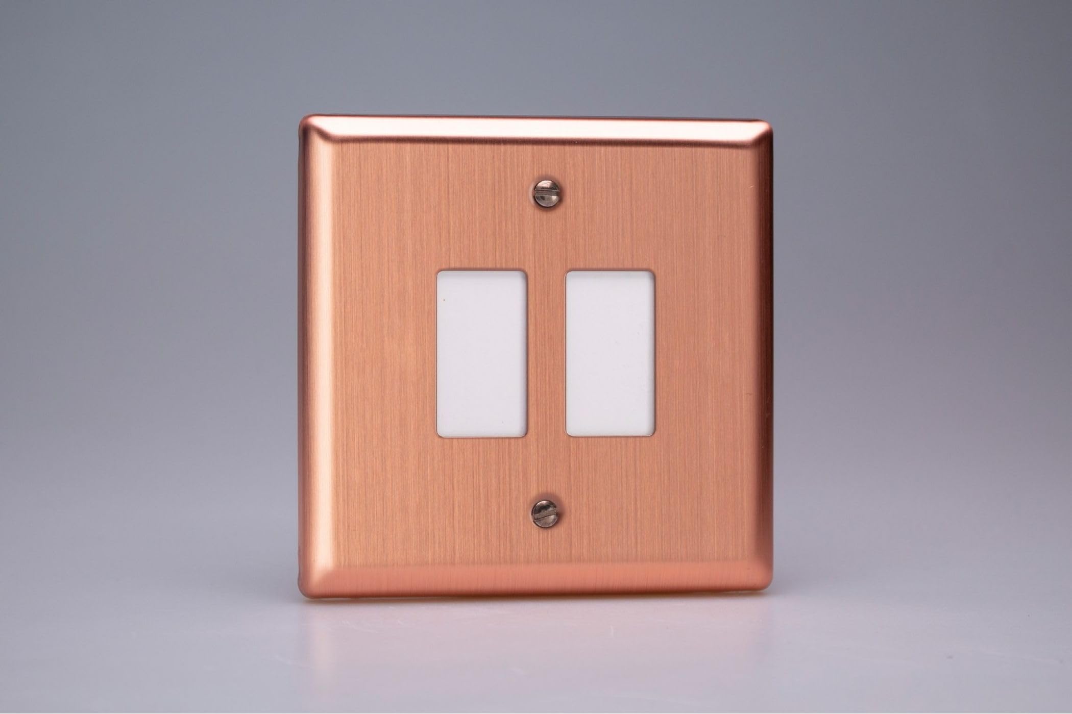 Varilight Brushed Copper Xypgy2.bc Powergrid Plate, Urban 2-Gang, Yoke Included