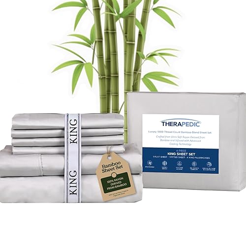 Therapedic 100% Organic Rayon Derived from Bamboo King Sheet Set