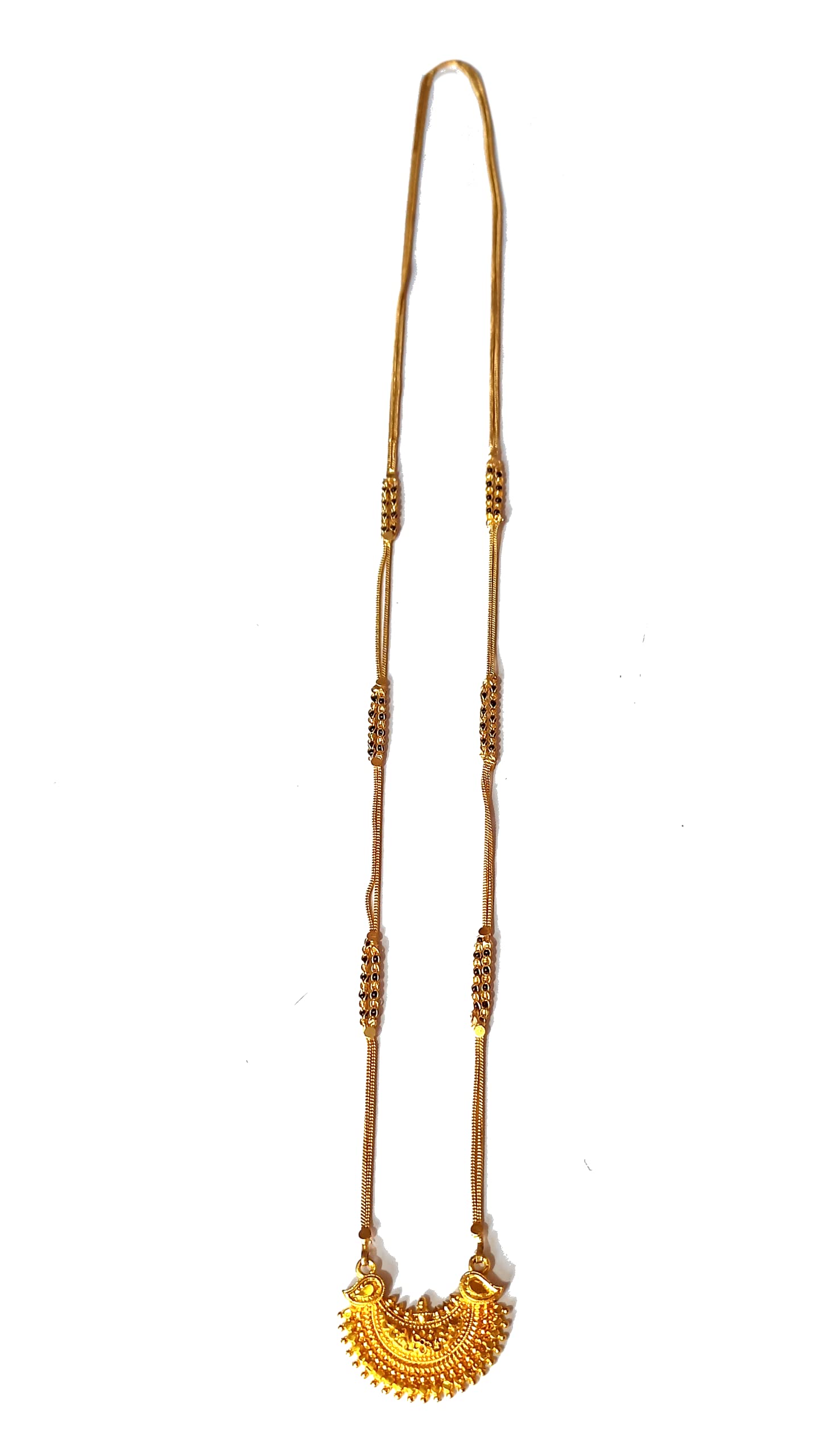 Adhira's Gold Plated chandrakor pendant jali mangalsutra tanmaniya for Women and Girls Alloy Mangalsutra(36inch)-image-17