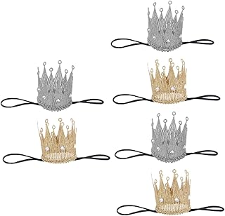 ibasenice 6 Pcs children's crown headband kids headband princess gifts glitter headband Princess Headband pageant crowns birthday headband fabric toddler crown hairband infant crown hairband