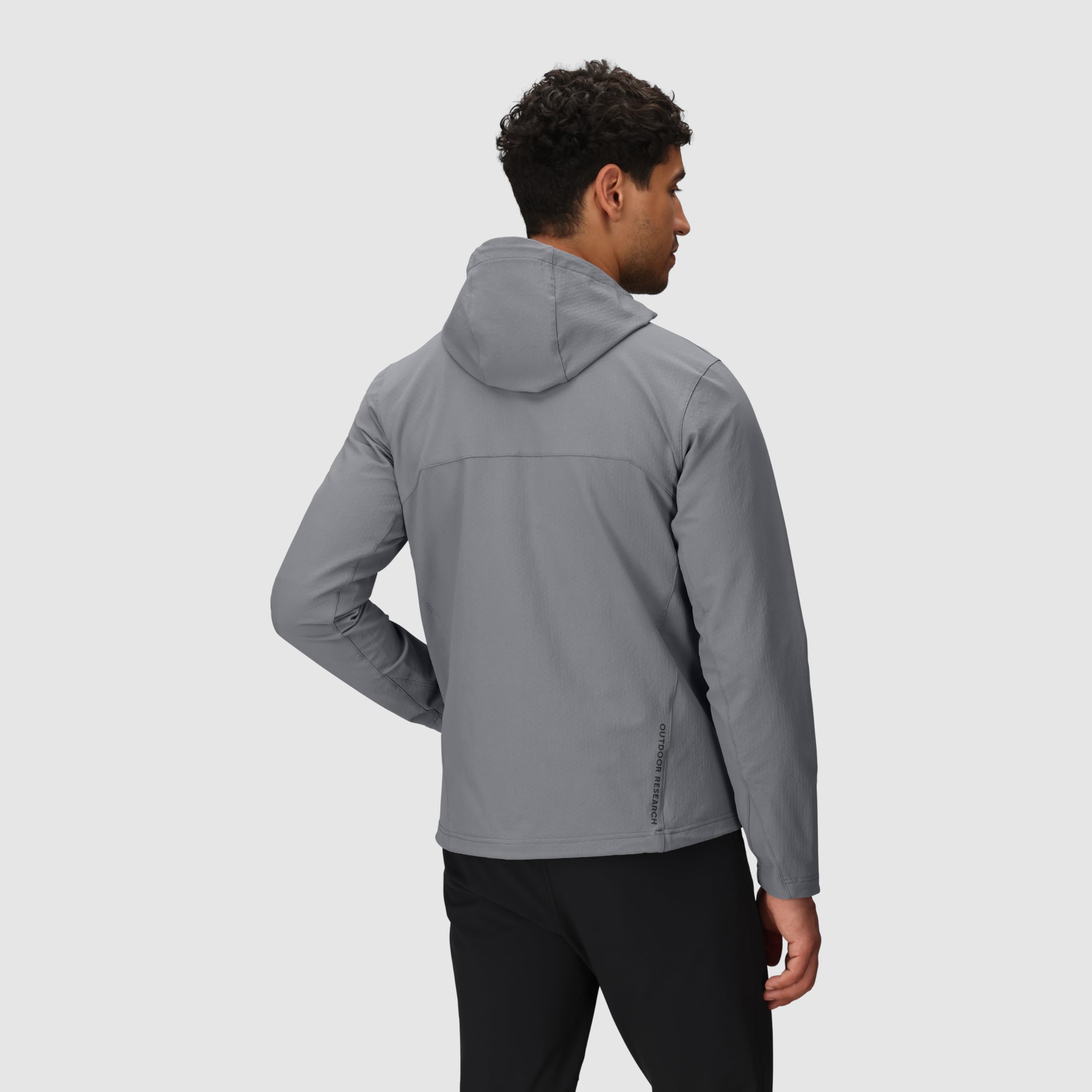 Outdoor Research Felpa con cappuccio Ultima Softshell da uomo, resistente al vento e all'acqua, resistente all'abrasione, tasche con cerniera, UPF 50+