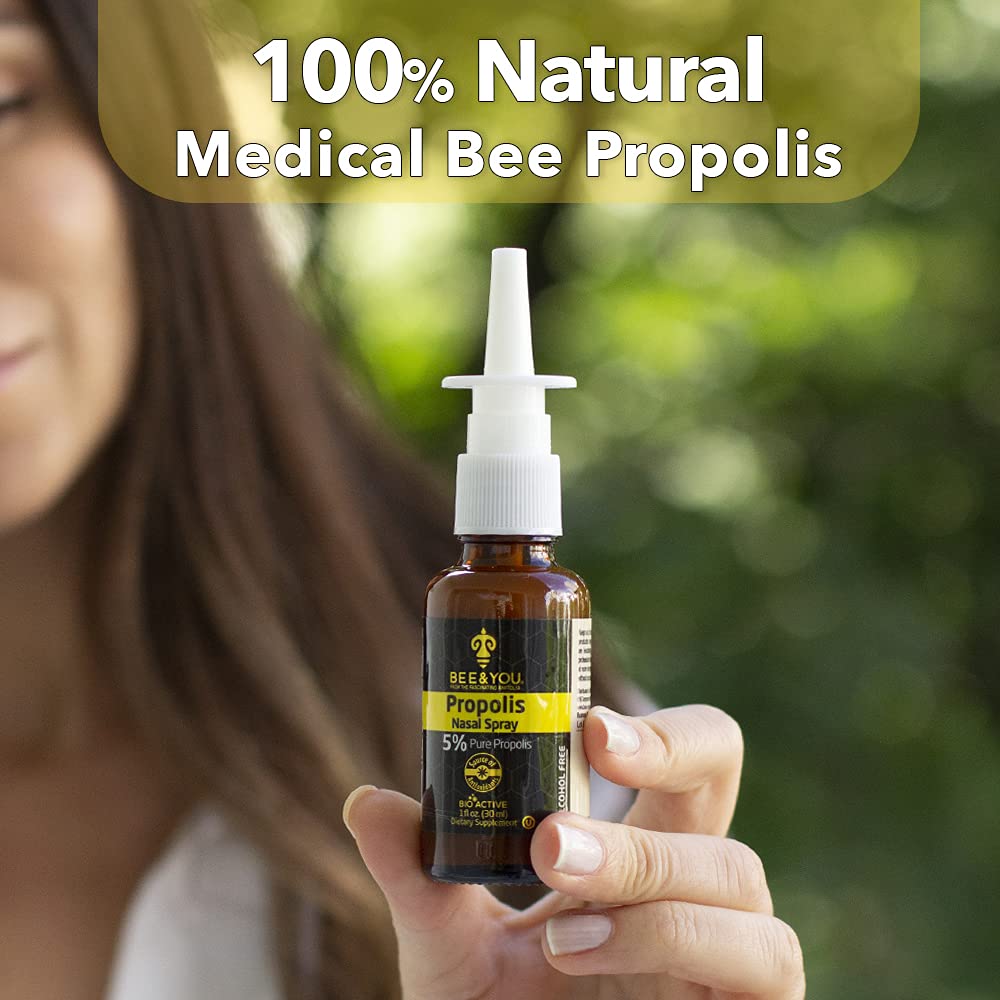 BEE and YOU Natural Propolis Nasal Spray 1 Fl oz Congestion Relief Drug Free & Alcohol Free