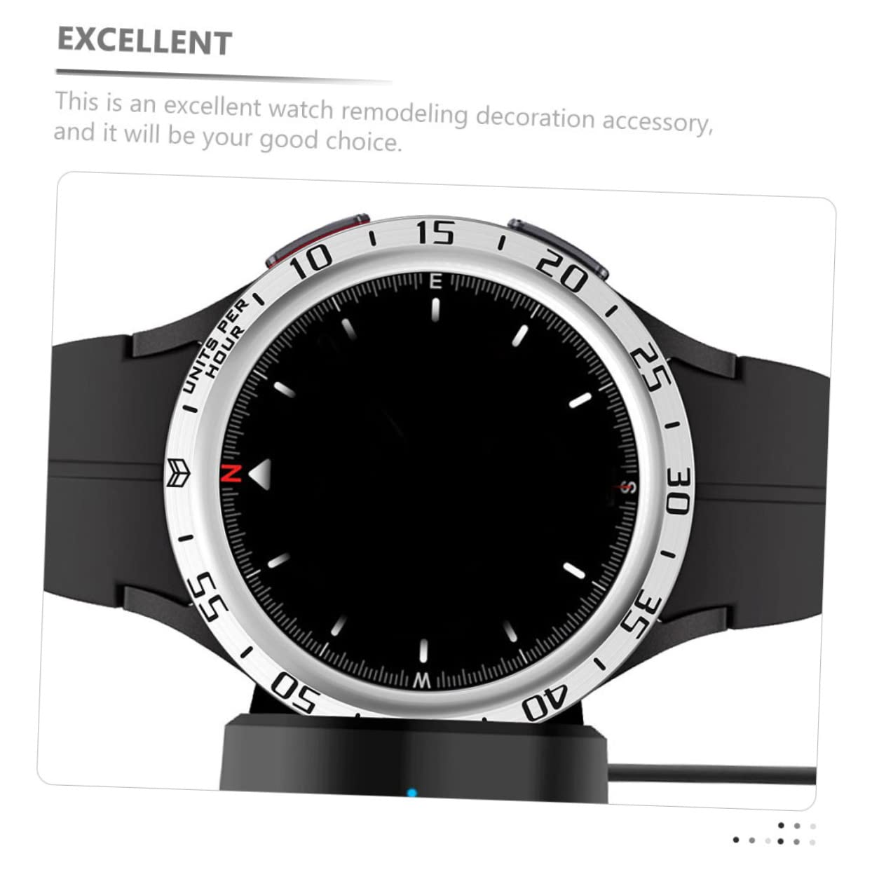 OSALADI 5pièces Montre Connectée Lunette Acier Inoxydable pour Watch Pro Anneau Bezel Pratique Et Durable avec Design Élégant