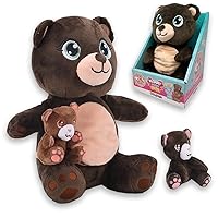 #sbabam FUNNY BOX Mammy Surprise Bear Maxi Size 28cm, Orso Peluche Morbido e Profumato con Mini Cuccioli