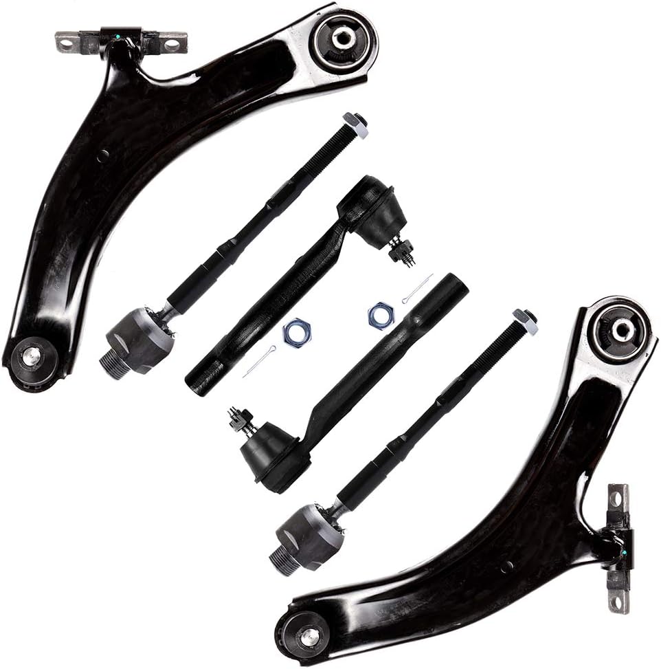 SCITOO 6-PC SET Suspension Kit For Nissan Rogue Rogue Select Front Lower Control Arm And Ball Joint Front Inner Tie Rod End Front Outer Tie Rod End