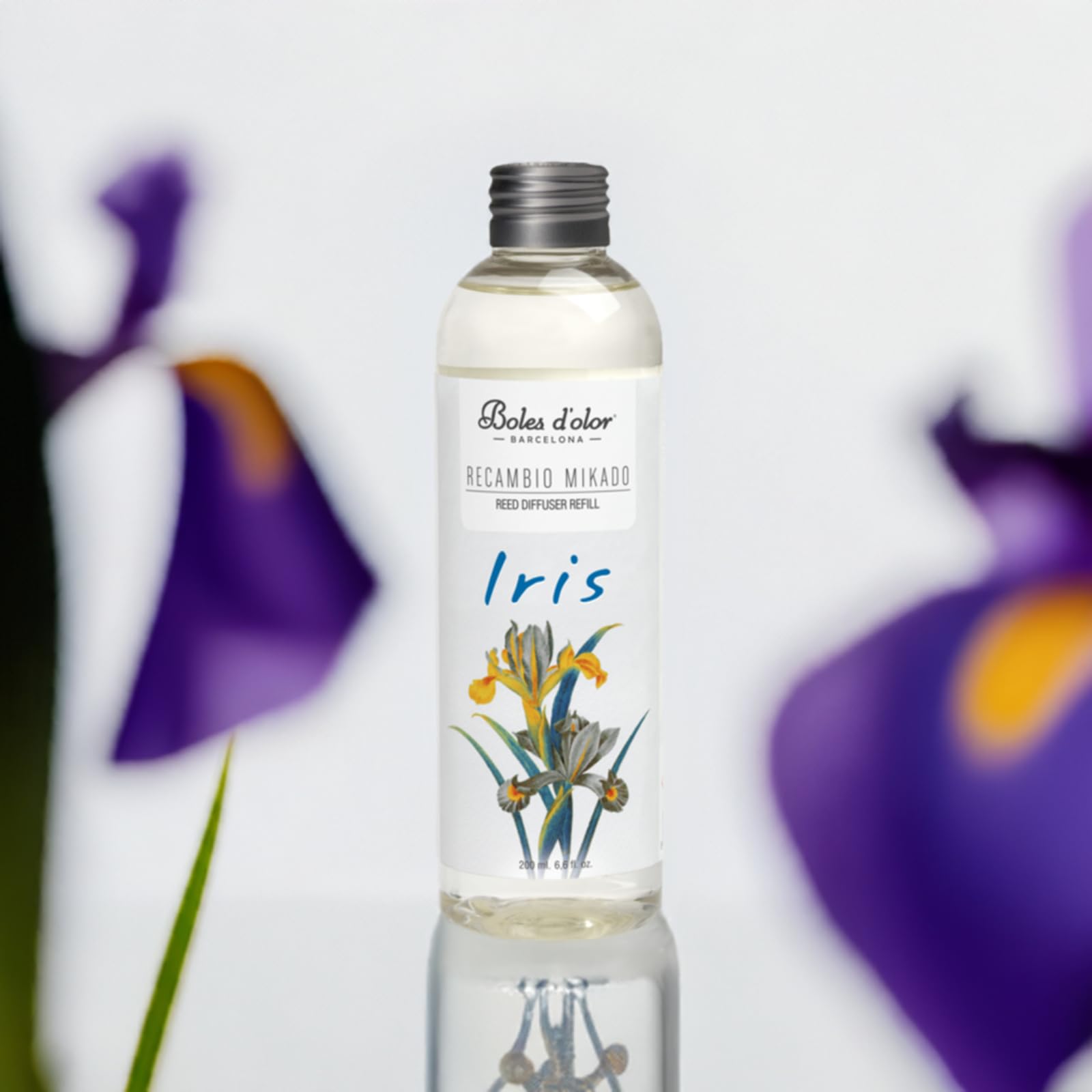 Boles d'olor Recambio Mikado Ambientador Difusor de Perfume para Hogar Iris 200 ml.