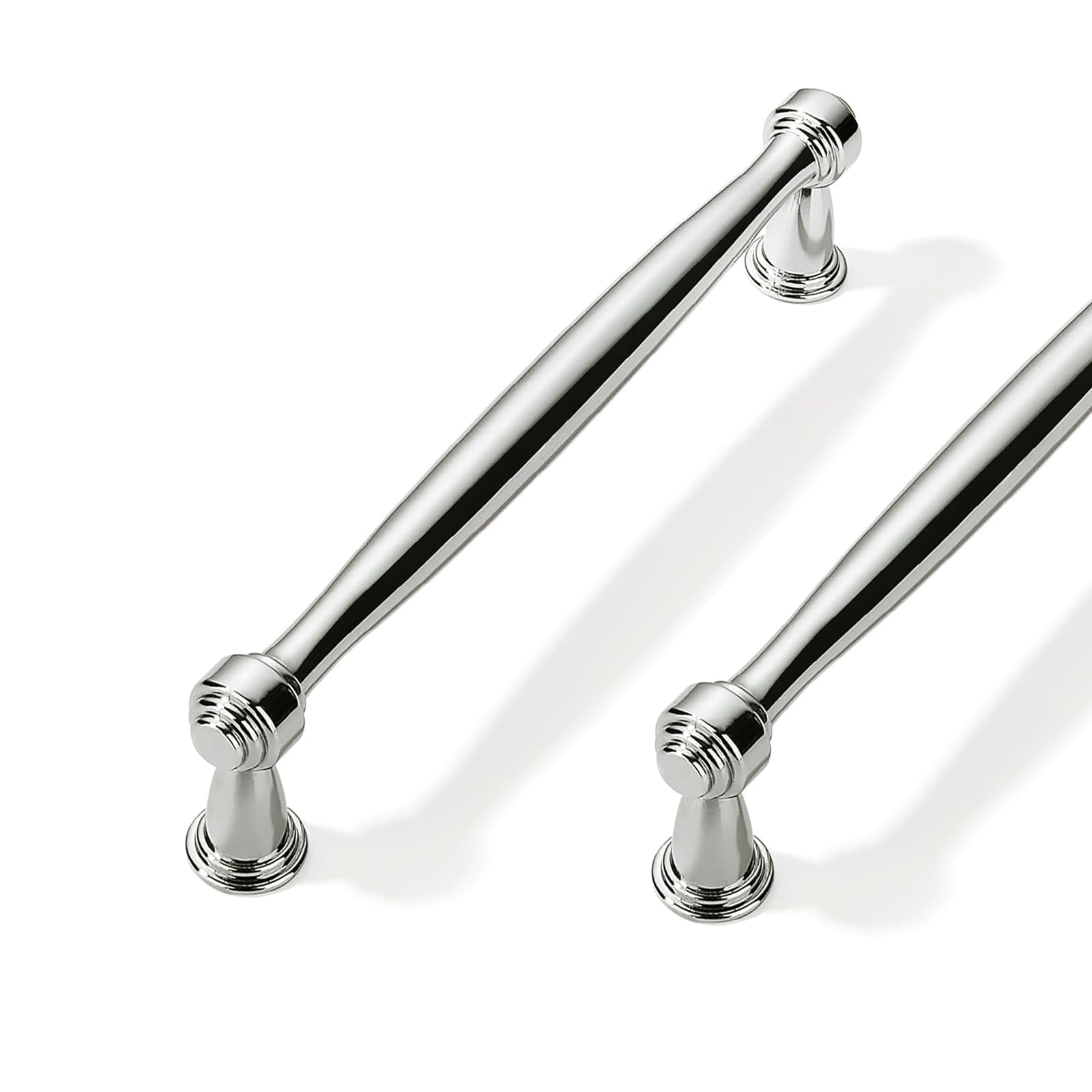 CABDM 2 Pack 6inch(152mm) Center to Center Polished Nickel Cabinet Pulls Handles for Cabinets Cupboard Solid Heavy Duty Drawer Handles Dressers Kitchens bedrooms — image 1