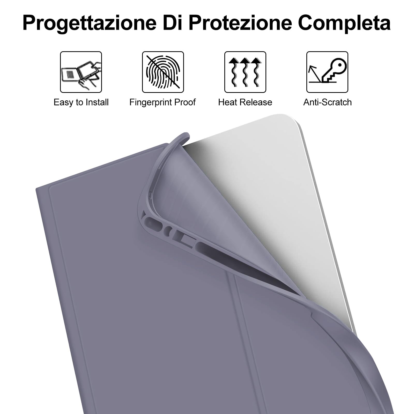Tastiera per iPad A16 11/10 Generazione (2025/2022) con Touchpad, Cover con Tastiera per iPad 11 Gen 11 Pollici/10 Gen 10.9 Pollici, Magnetica QWERTY Keyboard, Custodia con Portapenna, Viola lavanda