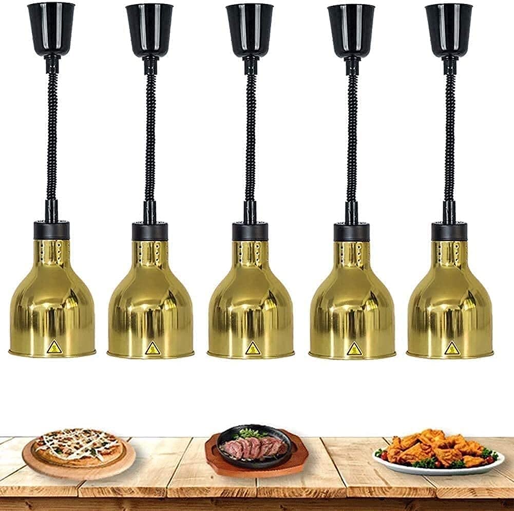 Lampa grzewcza do żywności, bufet, 5 sztuk, regulowana lampa grzewcza, wyposażenie kuchenne, podgrzewacz do potraw na imprezy, podgrzewacz bufetu, lampa grzewcza, lampa kuchenna, metalowy