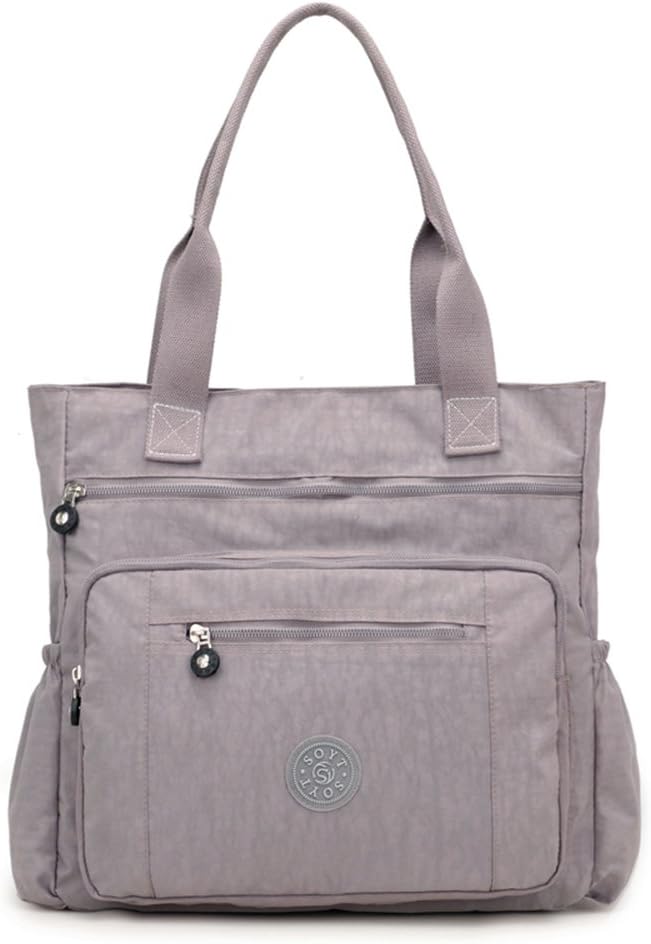 Nameblue Womens Girls Handbags Shoulder Bag Messenger Bag Nylon Tote Bag for School Work Travel and Shopping 6031-grey
