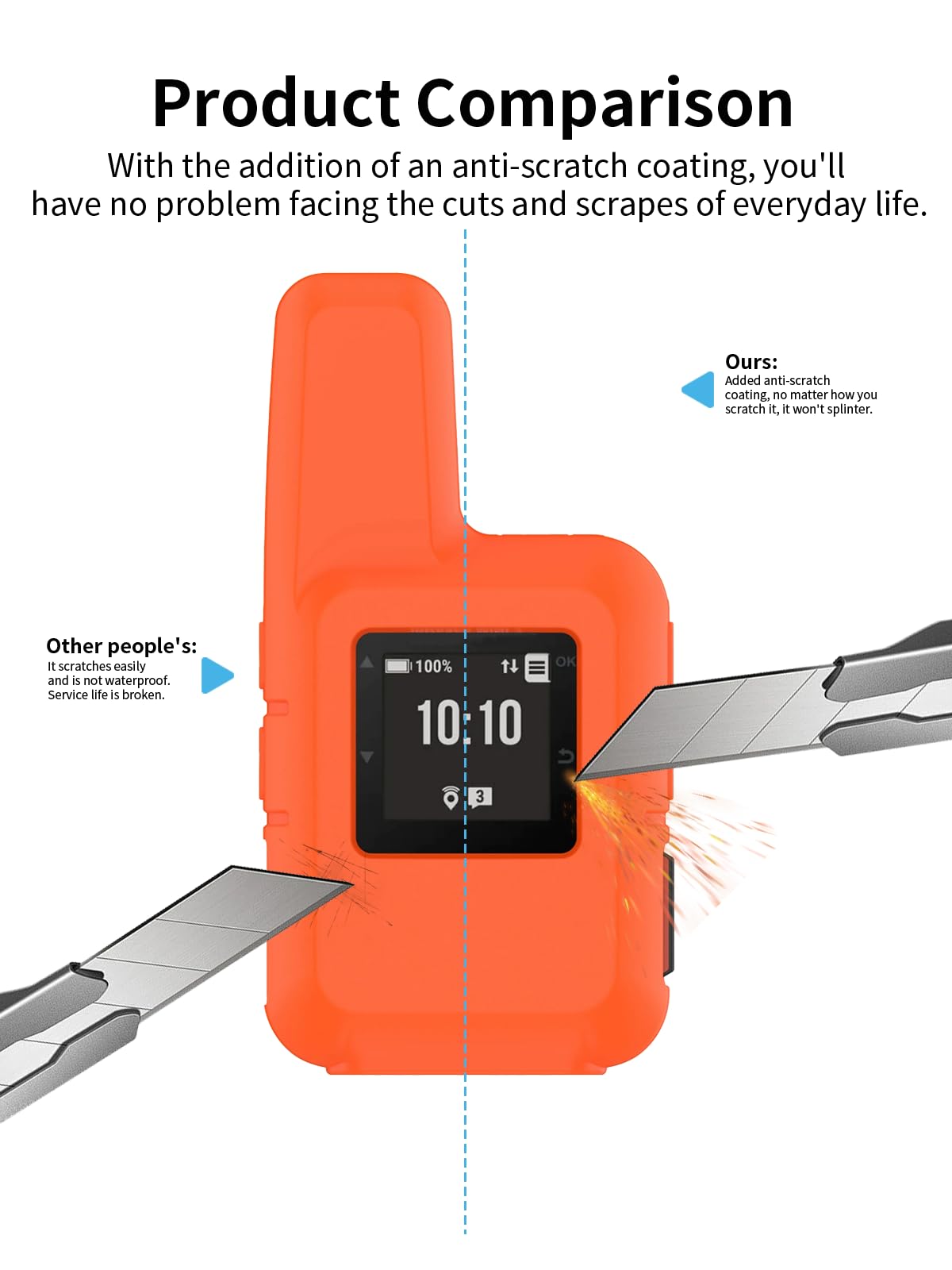 Etui do urządzenia łączności satelitarnej Garmin inReach Mini 2, toergy silikonowe etui ochronne, pokrywa z precyzyjnymi otworami – odporne na uderzenia, wodoodporne, wygodne w dotyku, pomarańczowe, 1