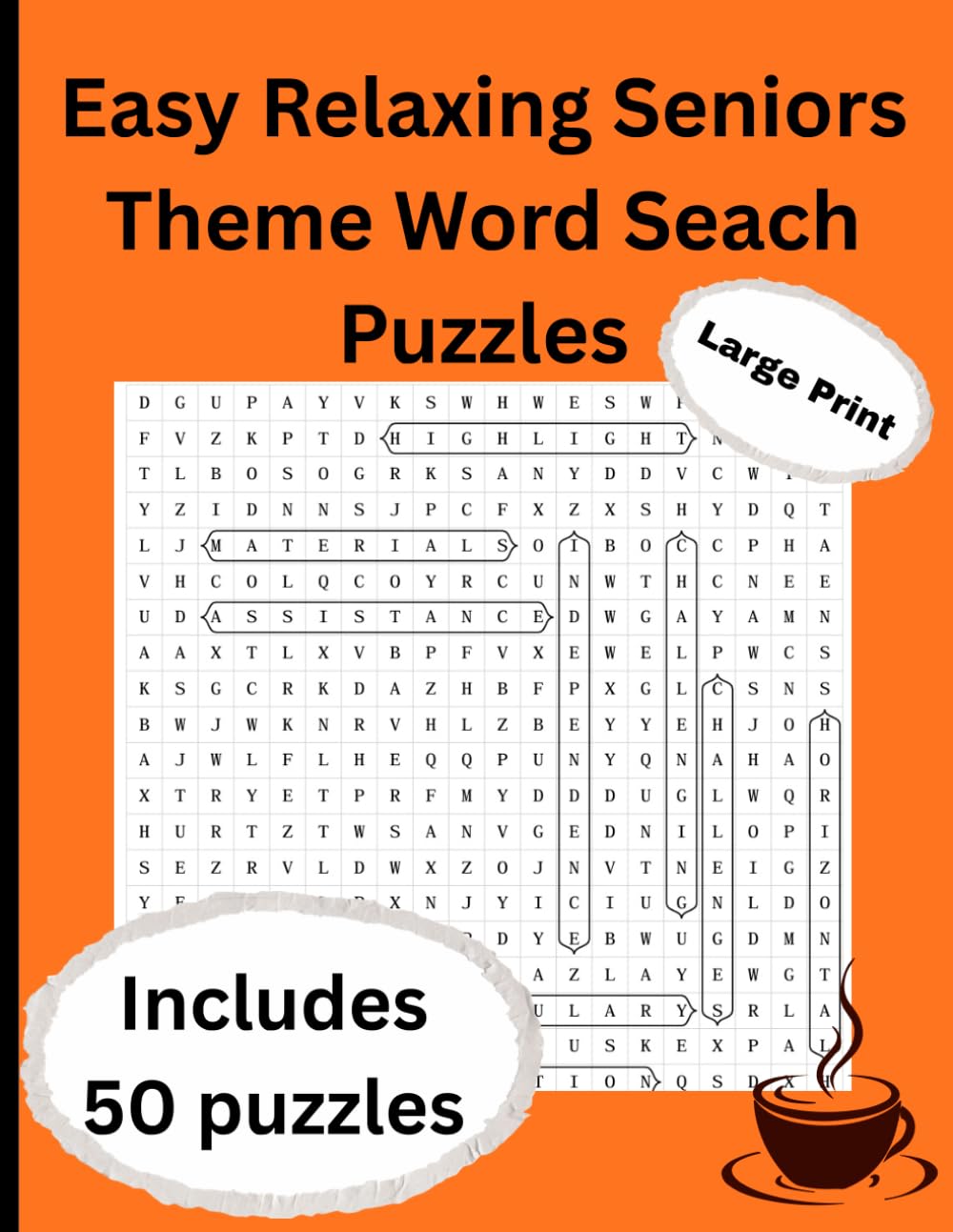 Easy Relaxing Senior Theme Wordsearch Puzzles: 50 large print puzzles