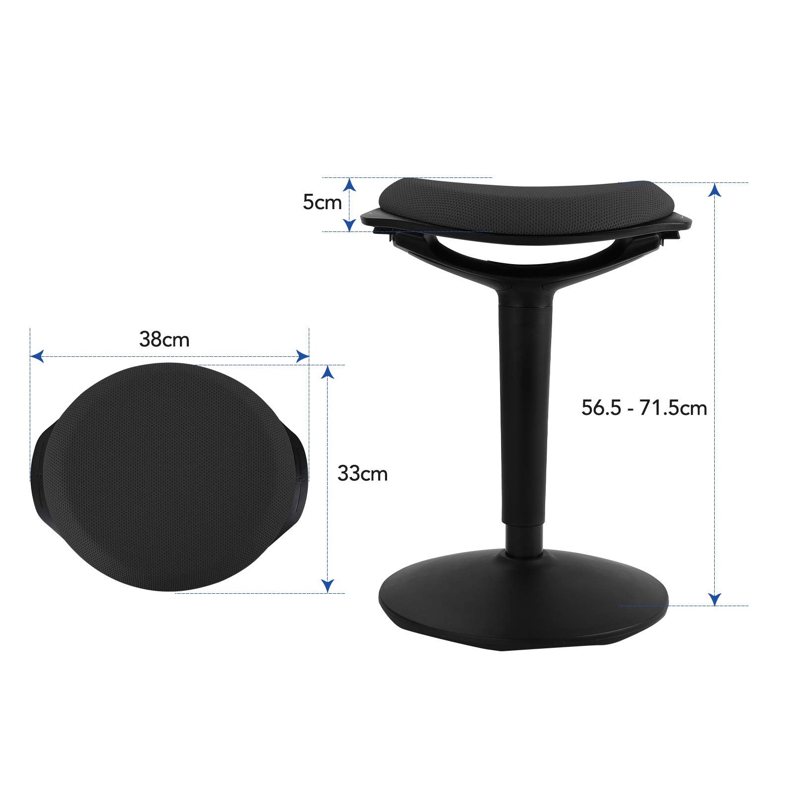 SANODESK Verticale, Chaise Élévateur, L'élévateur pneumatique à Gaz,Chaise de Bureau, Chaise D'ordinateur,Chaise de Bar,Ergonomique,Facile à Installer, (Noir)