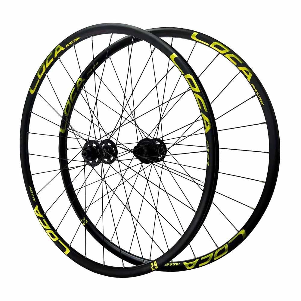 Road Bike Wheel Set 700 * 25-50C Center Lock Disc Brake Wheelset, 100/135mm Quick Release, Aluminum Alloy Double-layer Rim, 7 8 9 10 11 12 Speed Cassette(Black Gold)