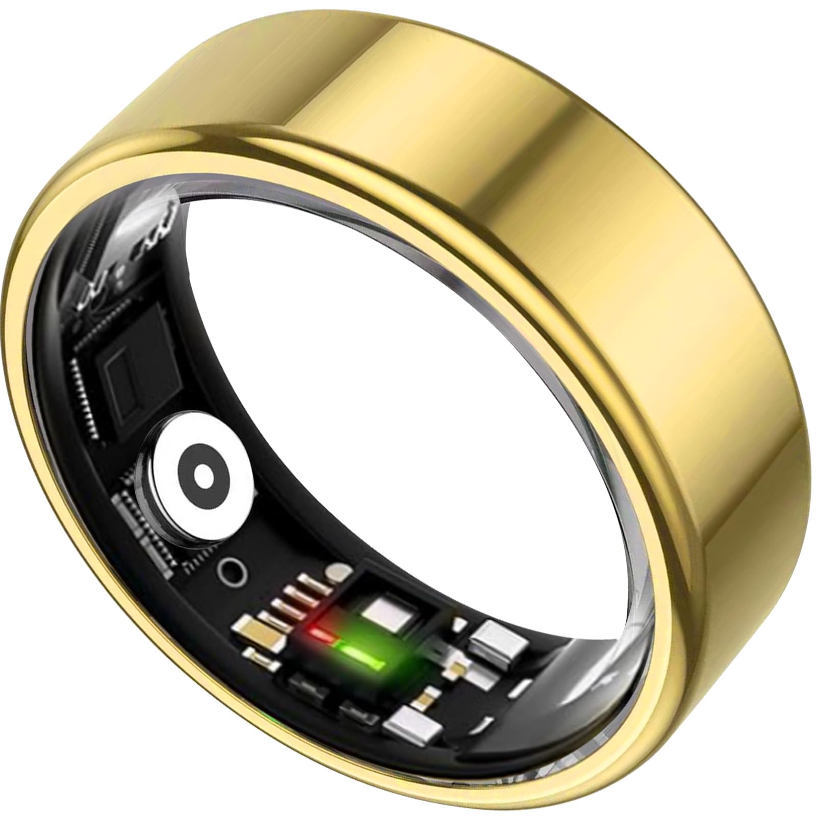 Smart Ring for Women&Men-Activity/Sleep/Heart Rate/HRV/Stress/Women's Health Tracker-IP68 Waterproof-No Subscription Fee Required-Compatible with iPhone &Android (Ring Air, Gold, 12)