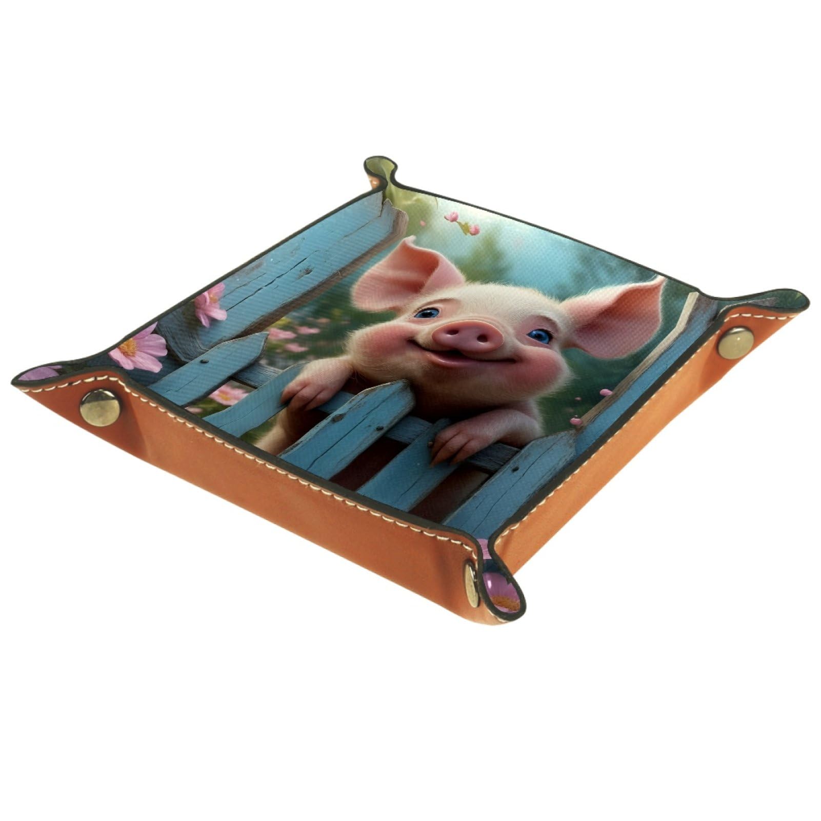 Pig Board Portable Folding Dice Rolling Tray, Microfiber Leather Dice Holder for Dice Games Like RPG, DND and Other Table Games, 20.5 Γ 20.5 cm