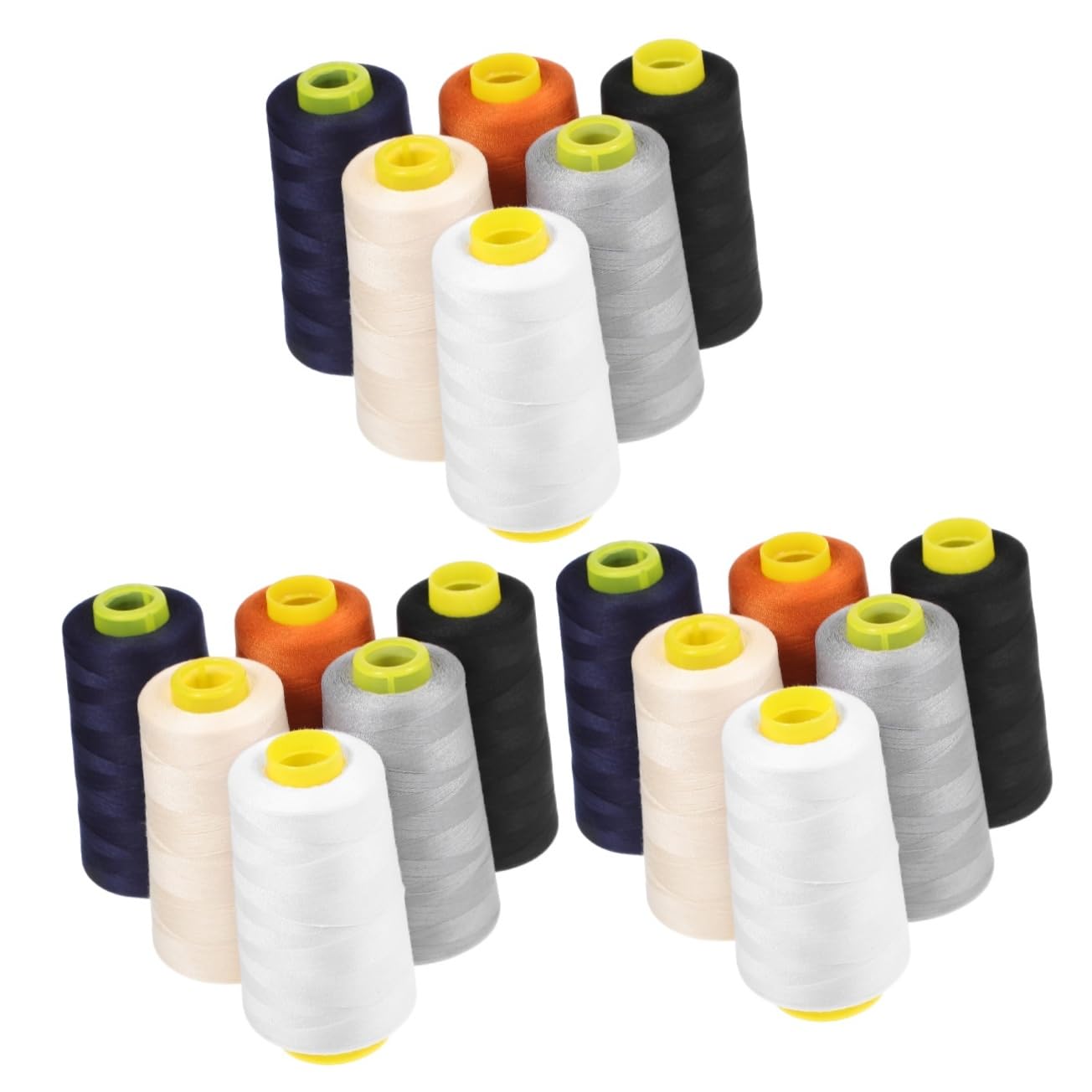 DOITOOL 3 Set Filo Per Cucito Poliestere Filo Per Macchine Da Cucire Resistente Allo Sbiadimento E Varietà Colori Per Progetti Creativi 6 Pezzi*3