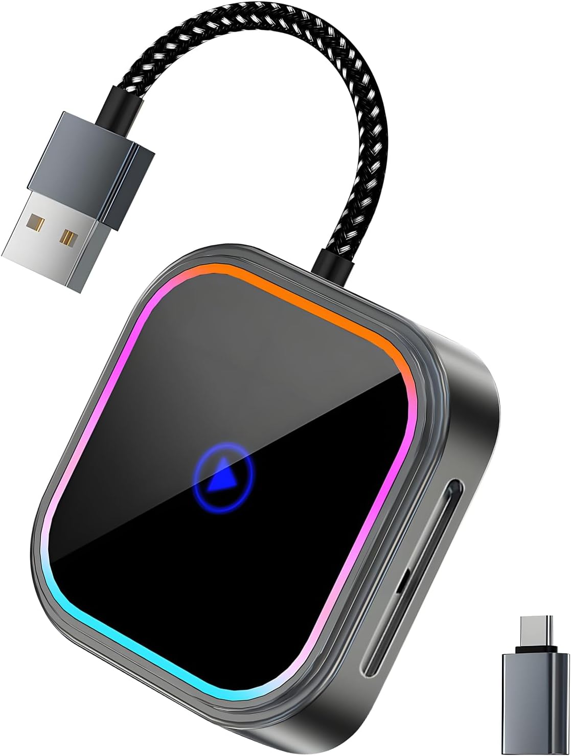 Wireless CarPlay Adapter& Android Auto Adapter 2 in 1, Convert Wired CarPlay to Wireless, Plug and Play Fast Stable Connection, Mini Size Car Play for iPhone iOS 10+
