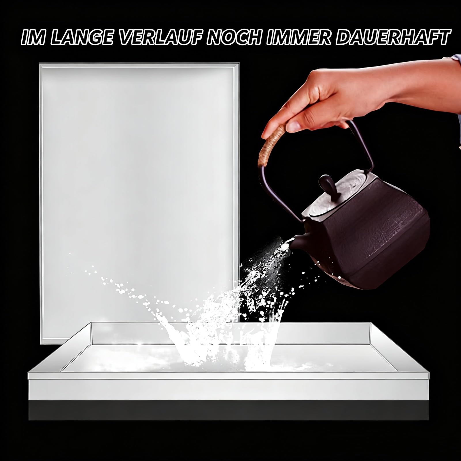 Bandeja de Goteo Rectangular de Acero Inoxidable para Unidades de Aire Acondicionado Exteriores y bandejas para macetas. Duradera y Resistente a la Intemperie, Evita filtraciones de Agua.