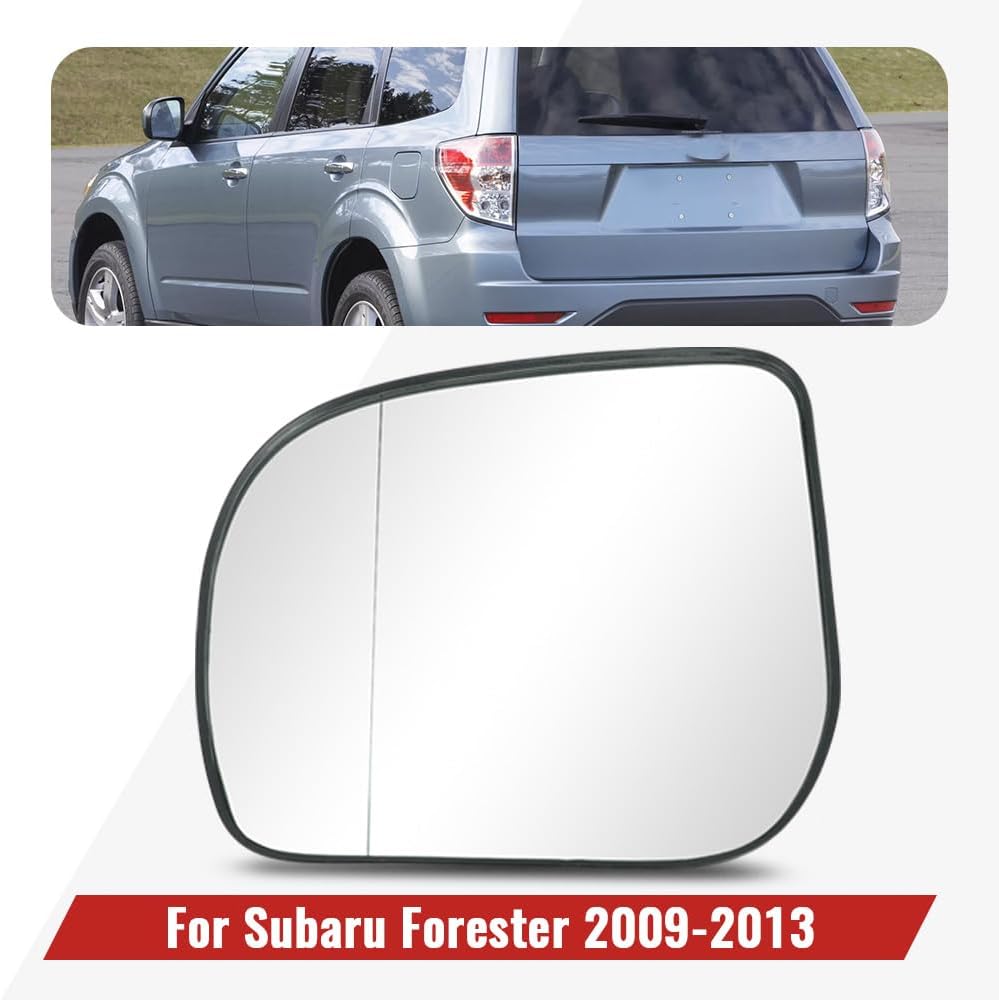 Left Driver Side door Mirror Glass Fit for 2009 2010 2011 2012 2013 Subaru Forester, Heated, Power Adjust, 91039SC030