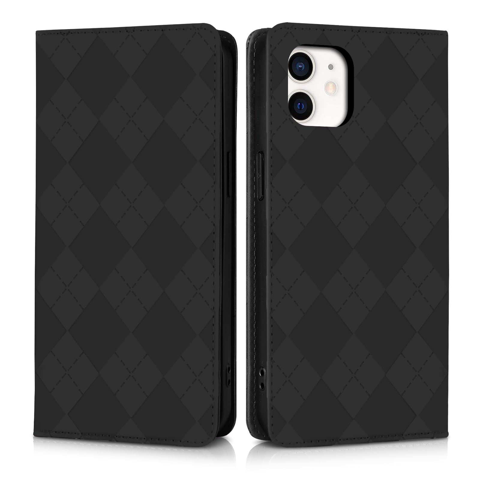 Succtopy iphone 12 ケース 手帳型 人気 本革レザー カバー iphone 12pro ケース 手帳型 耐衝撃TPU素材 スマホケース iphone12 ケース お洒落 いphone12 pro ケース 軽量 iphone12ケース 耐摩擦 保護カバー アイフォン12 ケース 携帯カバー いphone12 ケース 手帳型 カード収納 マグネット内臓式 スタンド機能付き(ブラック)