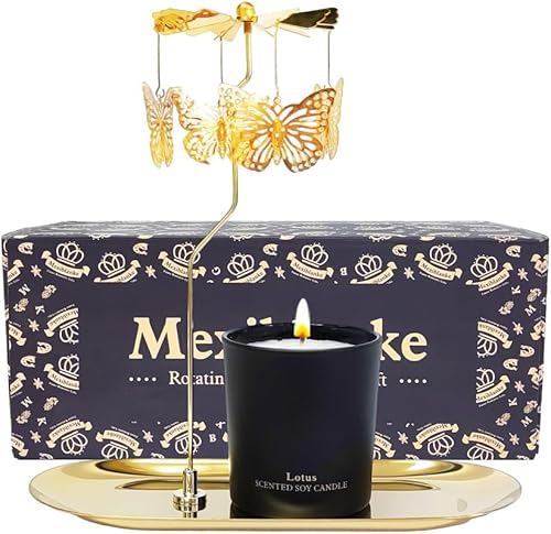 Regalo de cumpleaños para mujeres, regalo único de vela de mariposa para madres, hermanas y mejores amigas, regalo de velas aromáticas giratorias