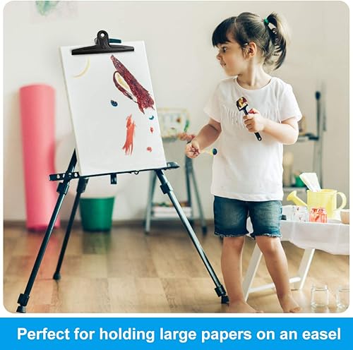 Miniatura 6 de Coideal Pinzas de Bulldog extra grandes, color negro, 2 clips de toro jumbo resistentes de 11.8 in XXL de acero inoxidable (11 45 pulgadas)