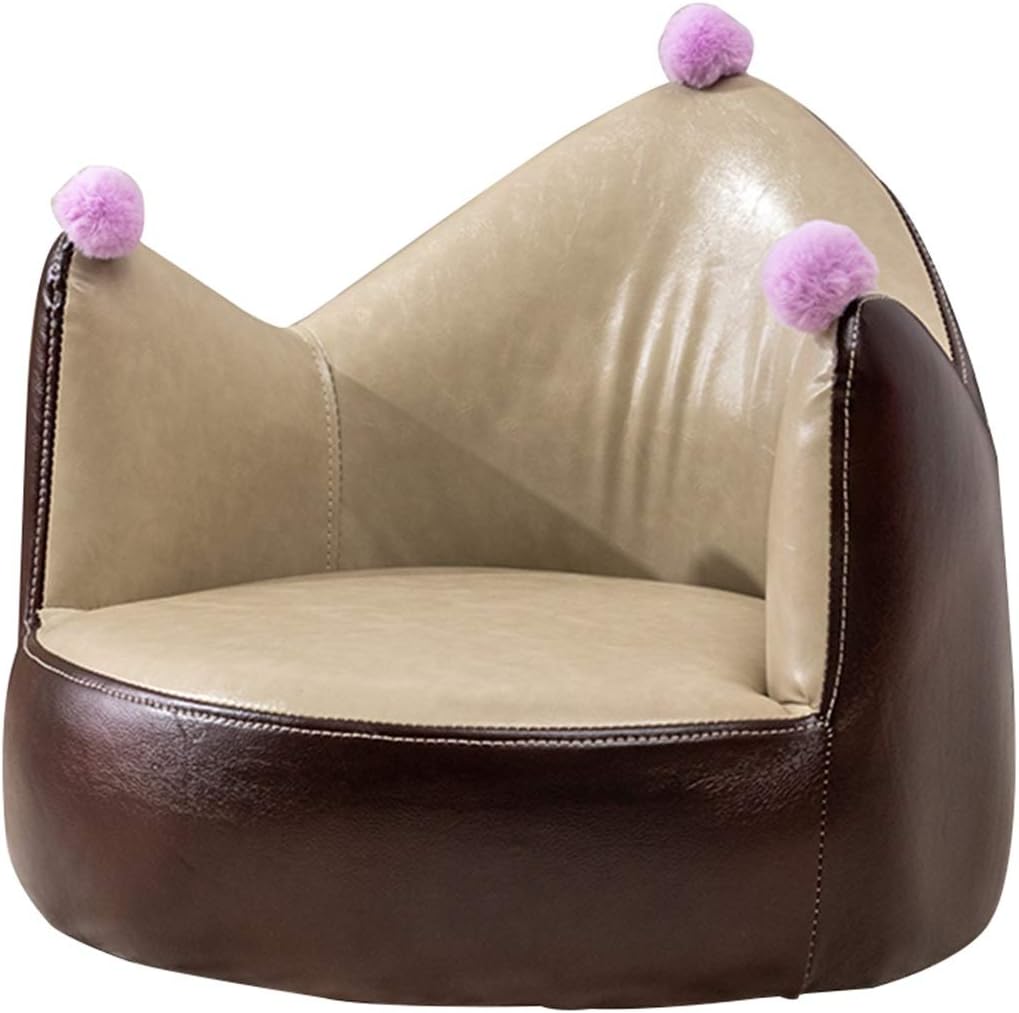 Sofa Bed for Boys Single Room Small Armchair Shiny PU Leather Princess Entertainment Play Rest Sofa 90kg Load (Color : Blue, Size : 515000cm) (Khaki 51x50x45cm)