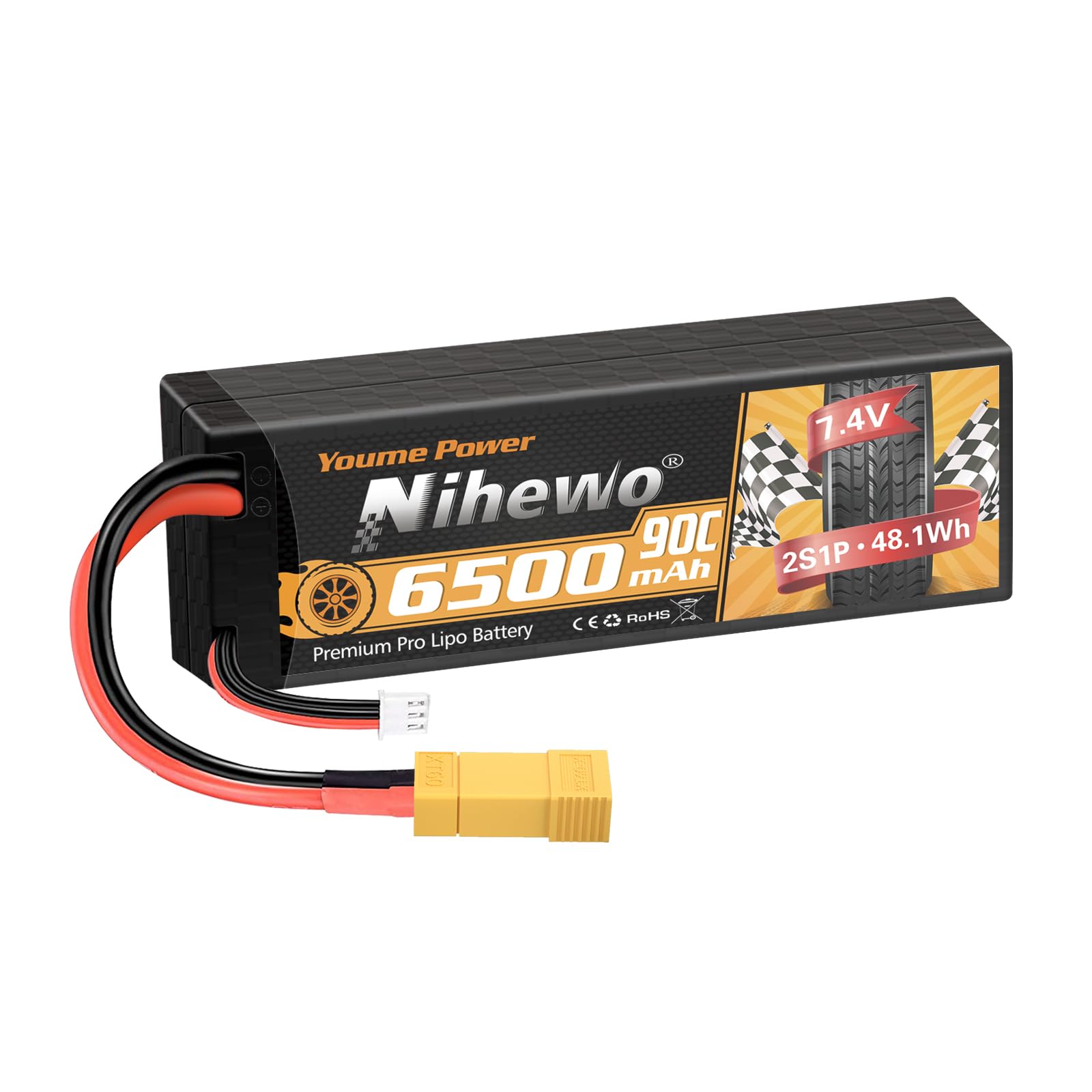Nihewo 6500mAh 2S Lipo Battery