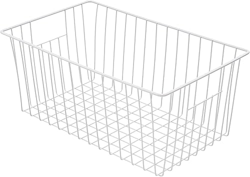 Miniatura 8 de Cestas grandes de almacenamiento de alambre para congelador, cestas de alambre de metal de granja, cesta de almacenamiento para el hogar con asas