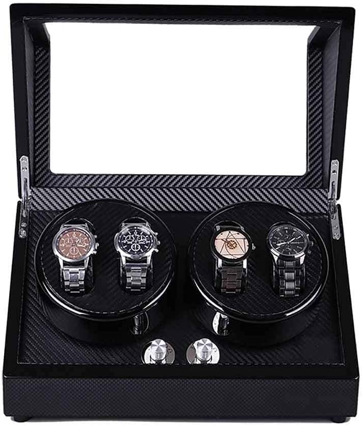 FENOKD Automatic Watch Winder, Can Accommodate 4 Watches, Ultra-Quiet Anti-Magnetic Motor, Soft and Flexible Pillow