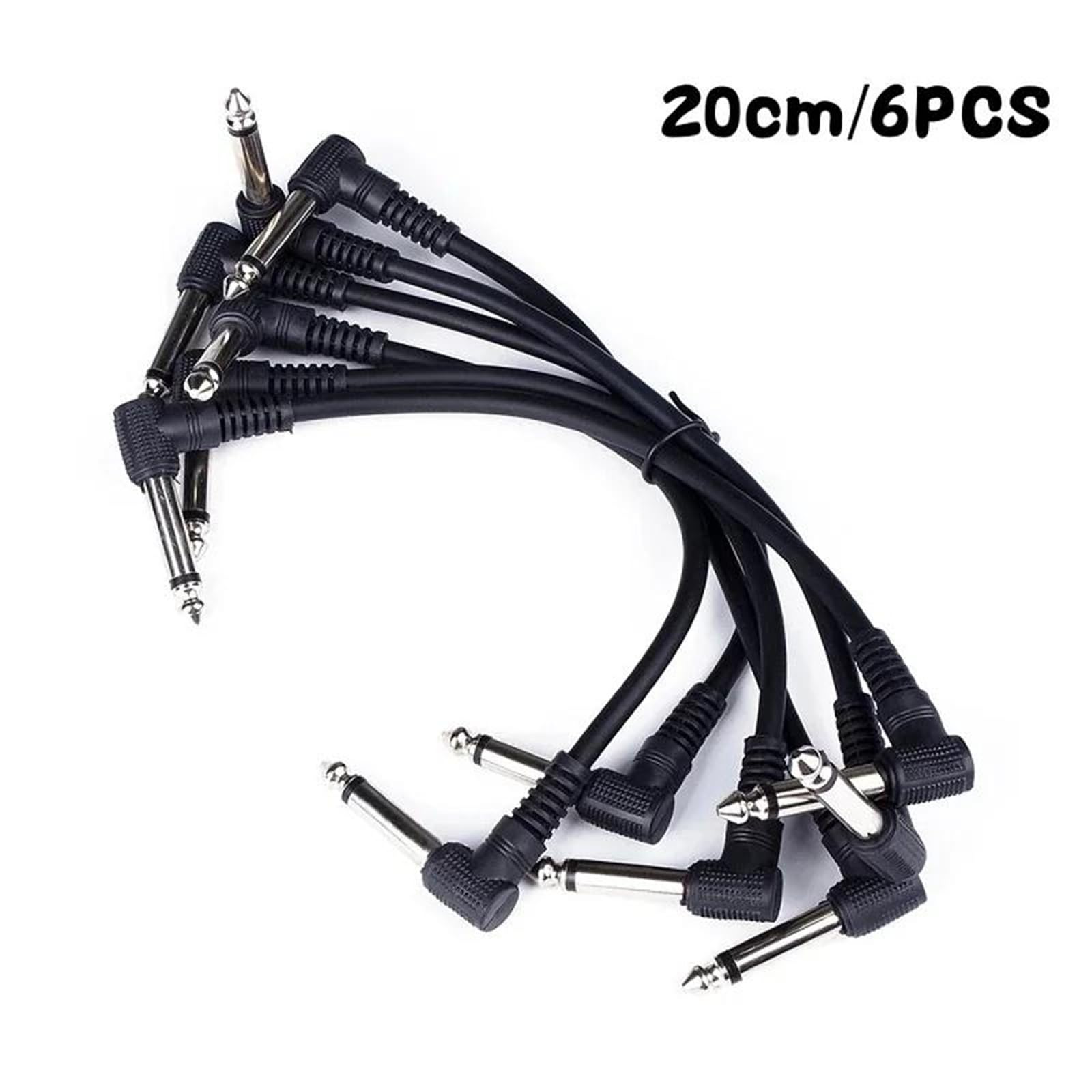 6 częściowy kabel do pedałów gitarowych ekranowany akustycznie przewody 1/4 kątowy patch kabel instrumentalny
