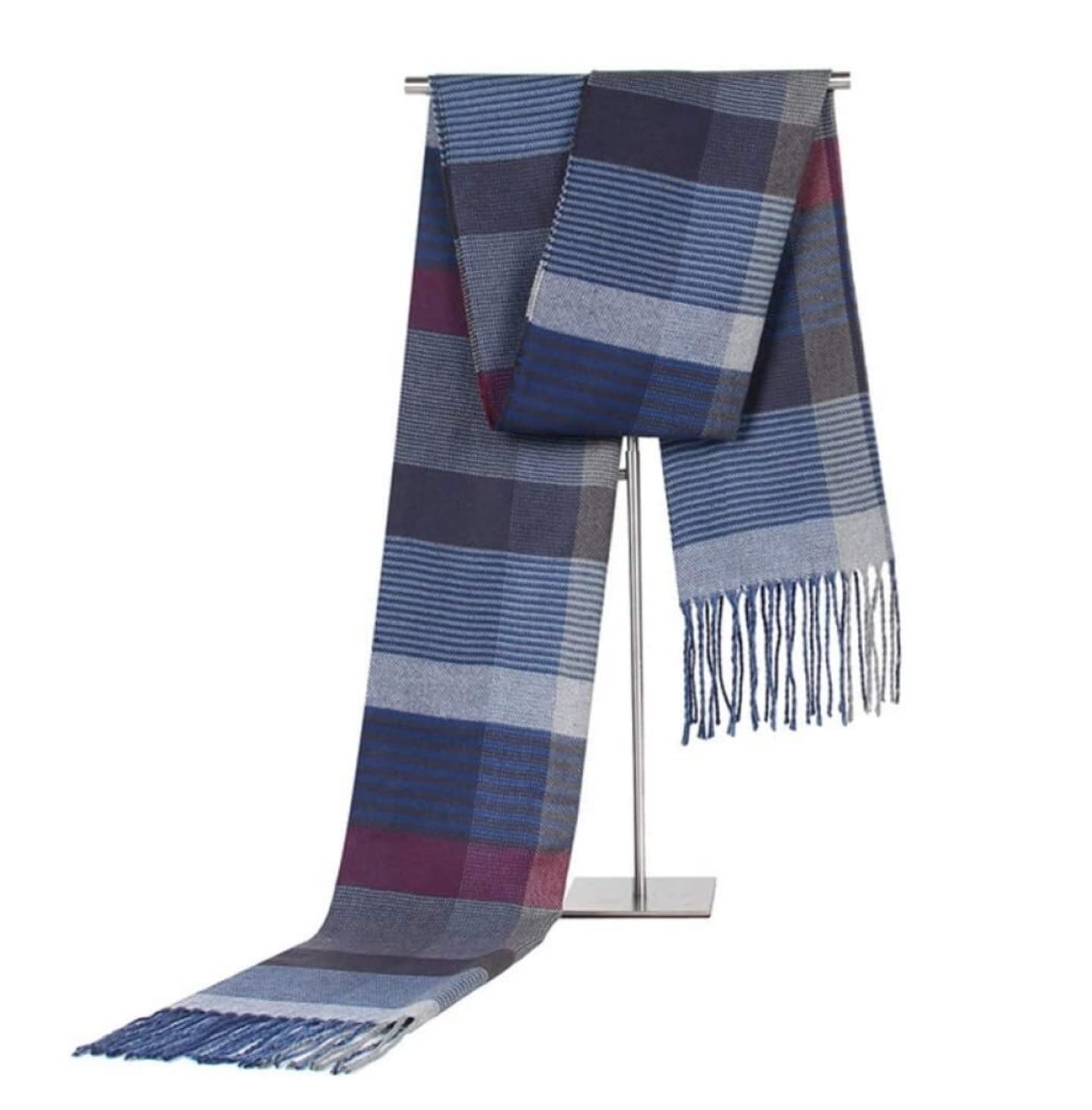 Bufandas Mujer Invierno Bufanda De Hombre Otoño Invierno Cálido Bufandas A Cuadros Algodón Suave Chal Borla Bufanda Suave