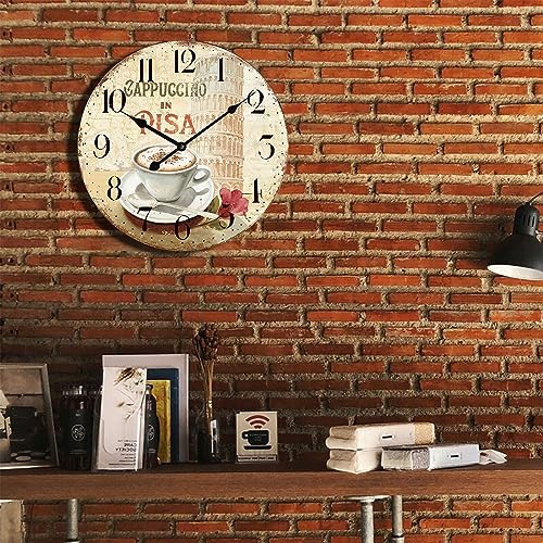 HQF-Rustic-Wall-Clock-24-inch-Wall-Clocks-Italian-Retro-Style-Timepieces-Clock-Silent-Movement-Large-Number-Reading-Farmhouse-Clock-for-Living-Room-Bedroom-Kitchen-Decor-Coffee-Torre-di-Pisa HQF Rustic Wall Clock 24 inch Wall Clocks Italian Retro Style Timepieces Clock Silent Movement Large Number Reading Farmhouse Clock for Living Room Bedroom Kitchen Decor Coffee Torre di Pisa