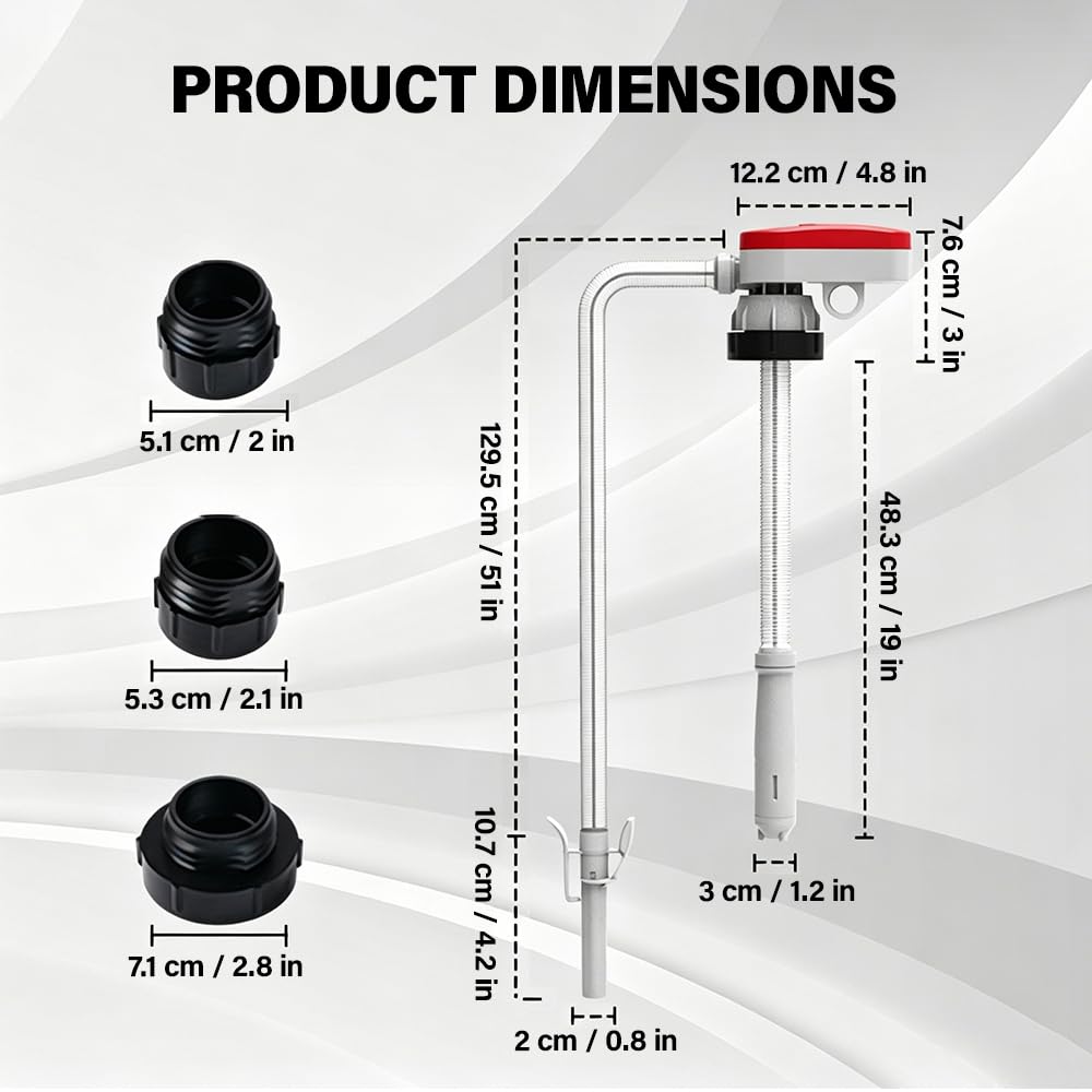 Pompe Electrique Carburant, 3,2 GPM Pompe de Transfert Carburant, Pompe Essence Electrique Avec 3 Adaptateurs, Pompe à Liquide Portable Idéale pour Huile, Diesel, Essence, Eau