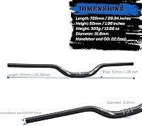Corki MTB Kormány 31.8mm - Alumínium Könnyű Kerékpár Kormány 720/780mm - Fekete/Szivárvány Riser Bar Hegyikerékpárhoz, Országúti Biciklihez 4