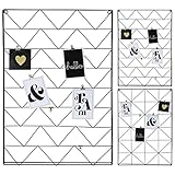 Dekorativer schwarzer Wandorganizer inkl. 6 goldfarbene Metallklammern zum an die Wand hängen - in 2 Modellen erhältlich!