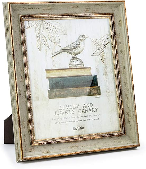 Afuly Antique 8x10 Photo Frame in Gold and Retro Green Vintage Picture Frame for Desk Wall Tabletop Gifts
