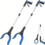 Grabber Reacher Tool - 32 Extra Long Foldable Gripper and Reaching Tool - Heavy Duty Pick Up Stick Grabbers for Seniors, Trash, Surgery Recovery Must Haves Gifts (Blue-2pc)