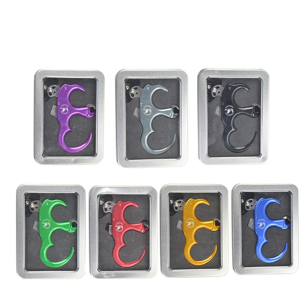 tir à l'arc Release Aids Fermeture Automatique Décocheur Pince Alliage d'aluminium 3 Doigts 4 Doigts Remplaçable pour Accessoire d'arc à poulies
