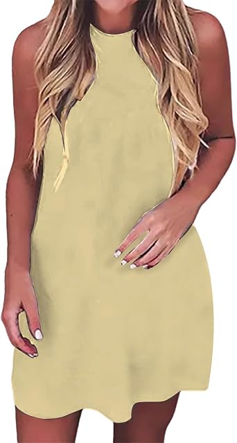 Summer Sundress for Women Graphic Mini Tank Dress Sleeveless Beach Dresses Short Casual Sun Dresses